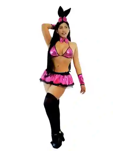 Disfraz de conejita play boy fucsia