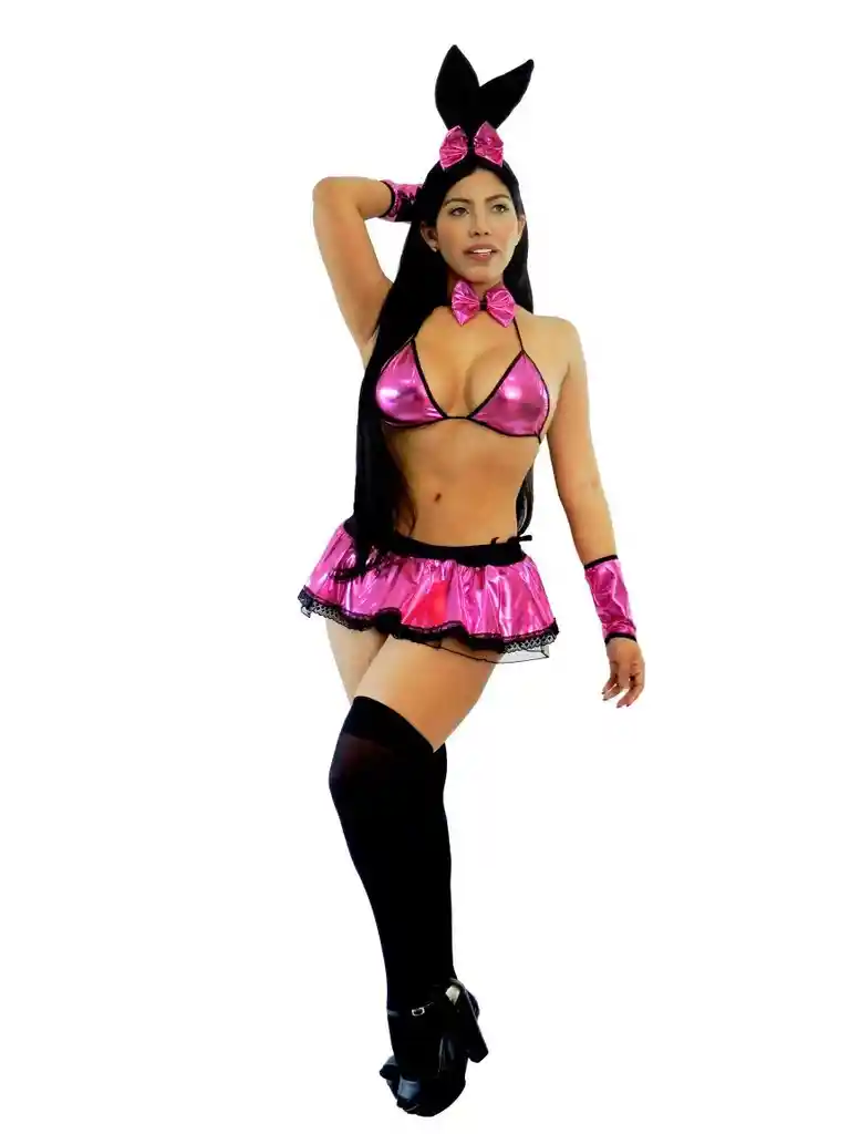 Disfraz de conejita play boy fucsia