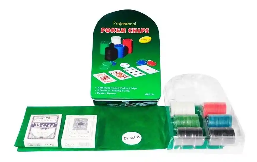 Set de Poker Profesional 120 fichas Estuche Metálico