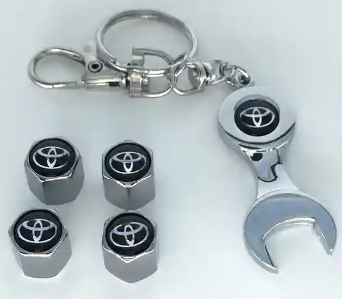 Tapa Valvulas Rin Llanta Y Llavero Toyota