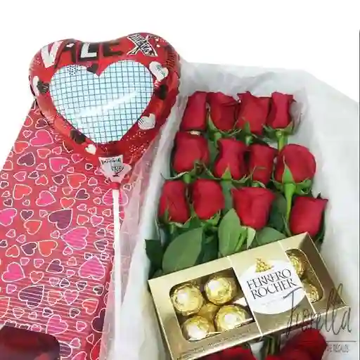 Chocolates Caja Con Rosas Y