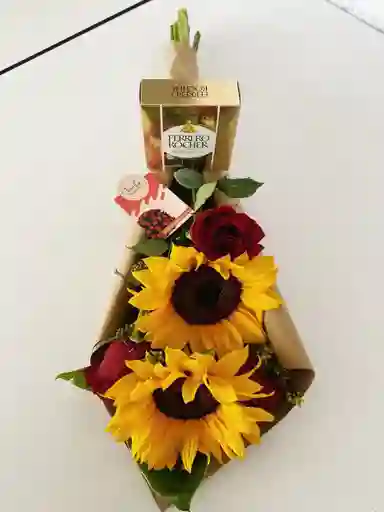 Chocolates Rosas. Girasoles Y
