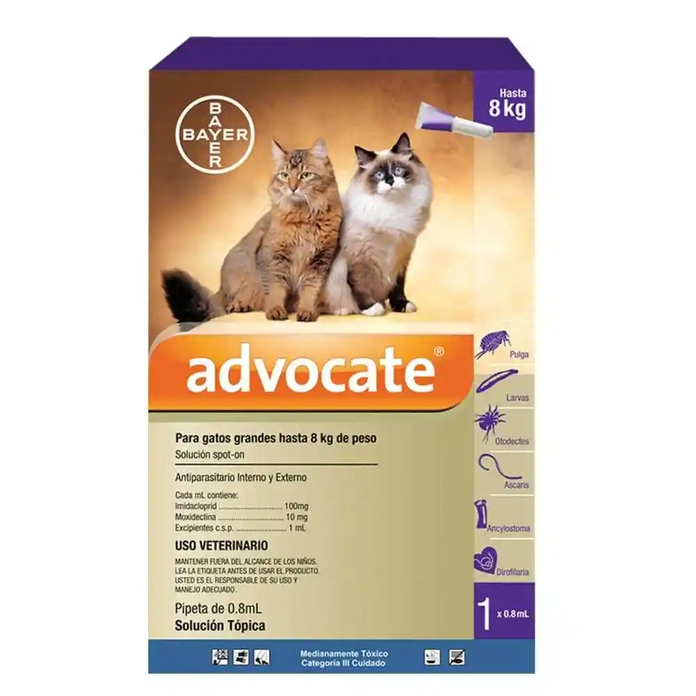 Advocate Gatos De 4 8Kl 0.8 Ml