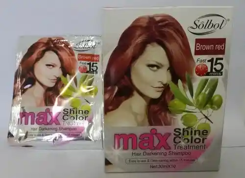 Shampoo Tinte Pinta Canas 15 Min Color Brown Red(rojizo)caja