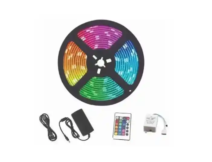 Luz Led Multicolor Rgb 5050. Trae Cargador. Control Remoto