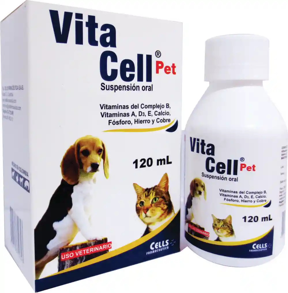 Vita Cell Pet Vitaminas en Suspensión Oral para Perros y Gatos