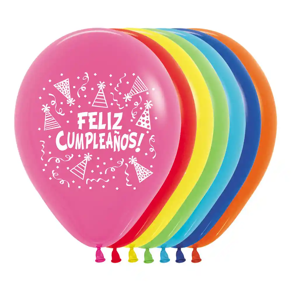 Sempertex Globo R12 X12 Und F/Cumpleaños Gorritos