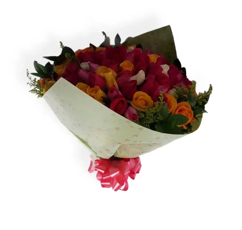 bouquet con 36 rosas surtidas 