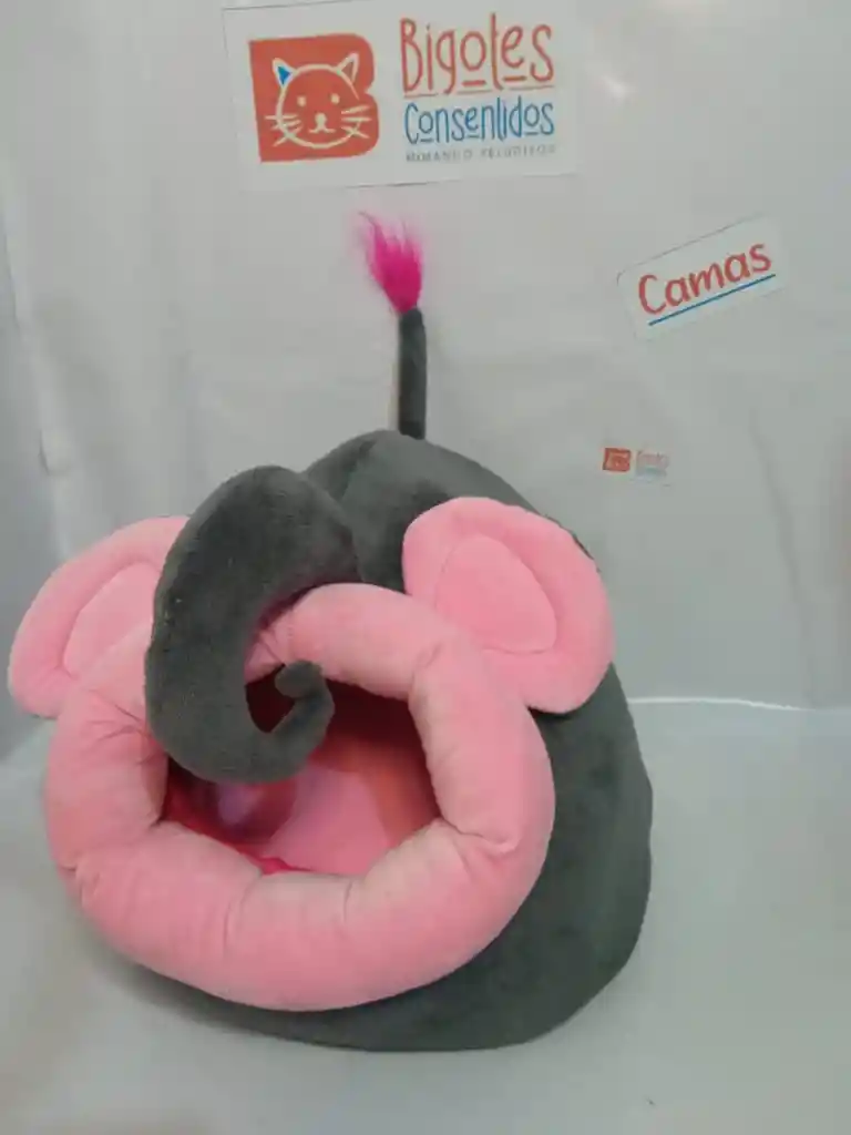 IGLU ELEFANTE GRIS Y ROSA PEQUEÑO