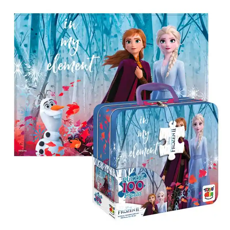 Frozen 2 Rompecabezas 100 Piezas Maleta Metálica