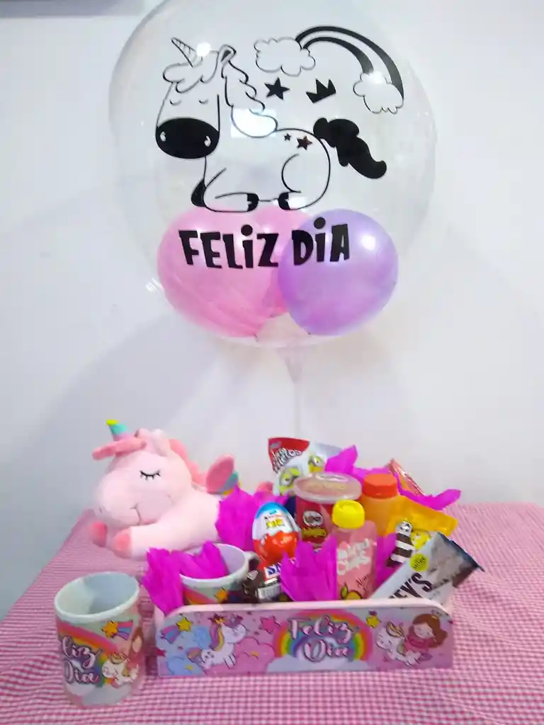 ANCHETA REGALO PROMOCIÓN CAJITA MADERA UNICORNIO CON MUG