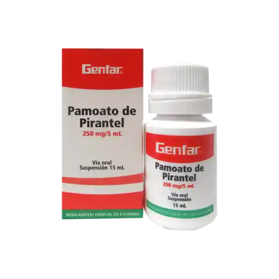 pamoato de pirantel 250 mg x 15 ml genfar