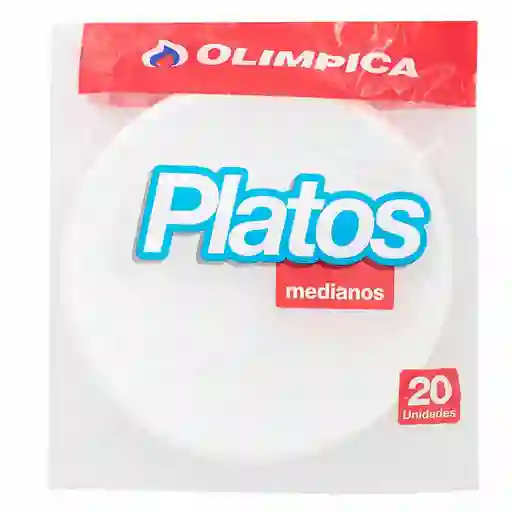 Platos Medianos Desechables Color Blanco Olímpica