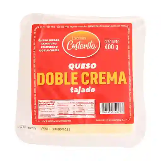 Lácteos Costerita Queso Doble Crema Tajado