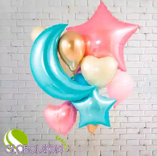 GLOBOS AMAZING BOUQUET SWEET PINK BLUE