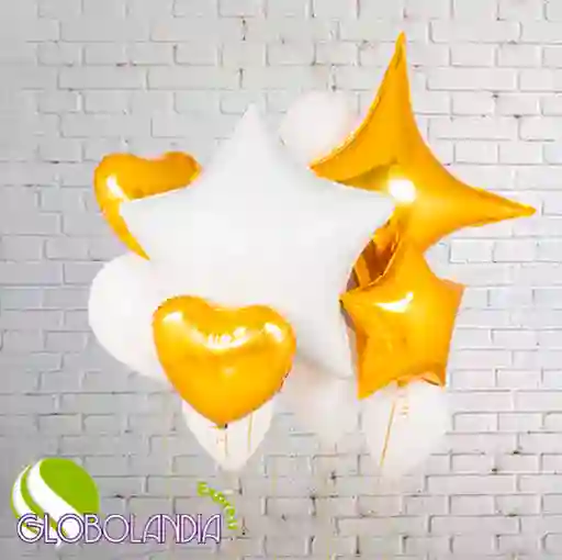 GLOBOS AMAZING BOUQUET WHITE GOLD