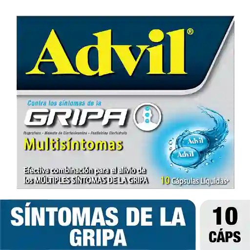 Advil Gripa, Alivio De Los Multisíntomas De La Gripa 10 Cáps