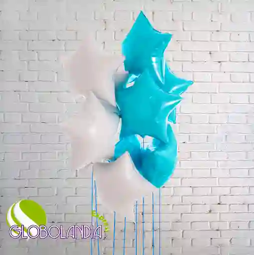 GLOBOS BUNCH BOUQUET FOIL PRINCIPE STAR (DESINFLADO)