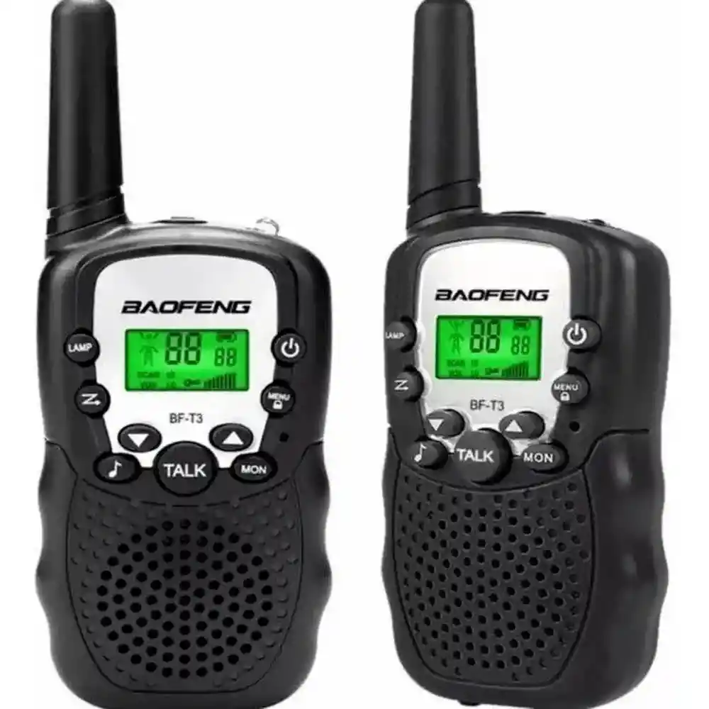 Radios Mini Walkie Talkies Baofeng Bf T3 X 2 Unidades Negro