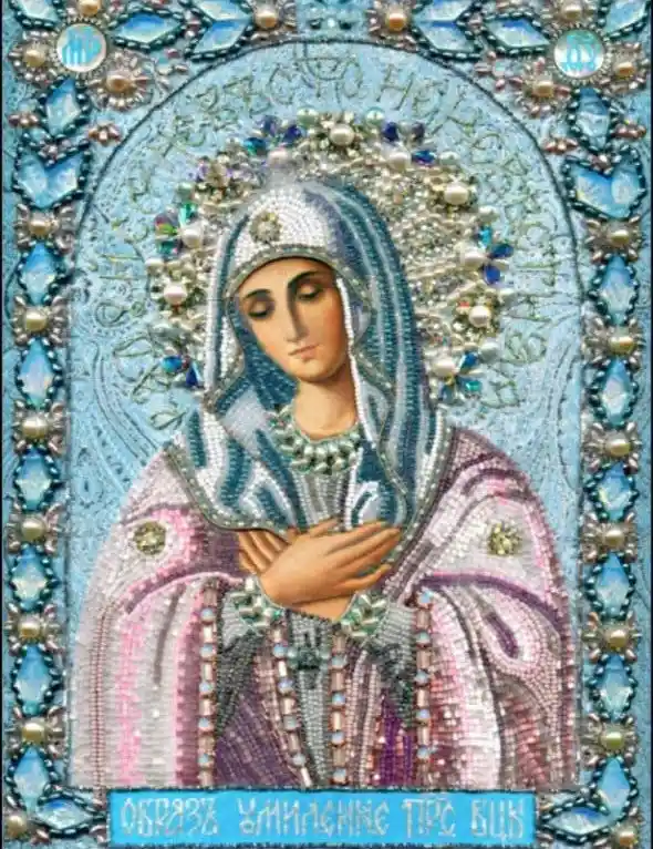 Kit de Diamond Painting, Virgen María con Manto Rosa