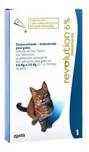 Revolution Desparasitante 6% Para Gatos de 2.6 - 7.5 Kg 0.75 mL