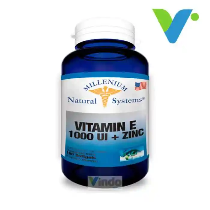 Vitamina E 1000 IU con Zinc Natural Systems 100 softgels