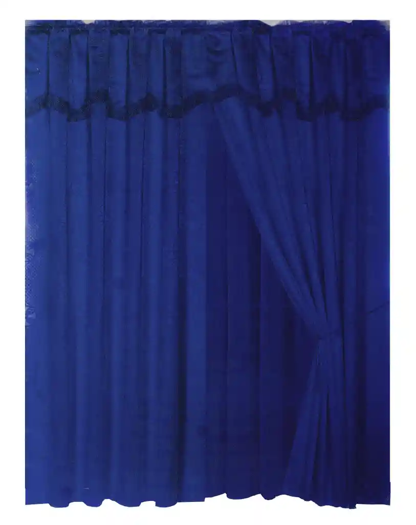 Cortinas Con Velo Incorporado Y Borlas Variados Colores azul Rey