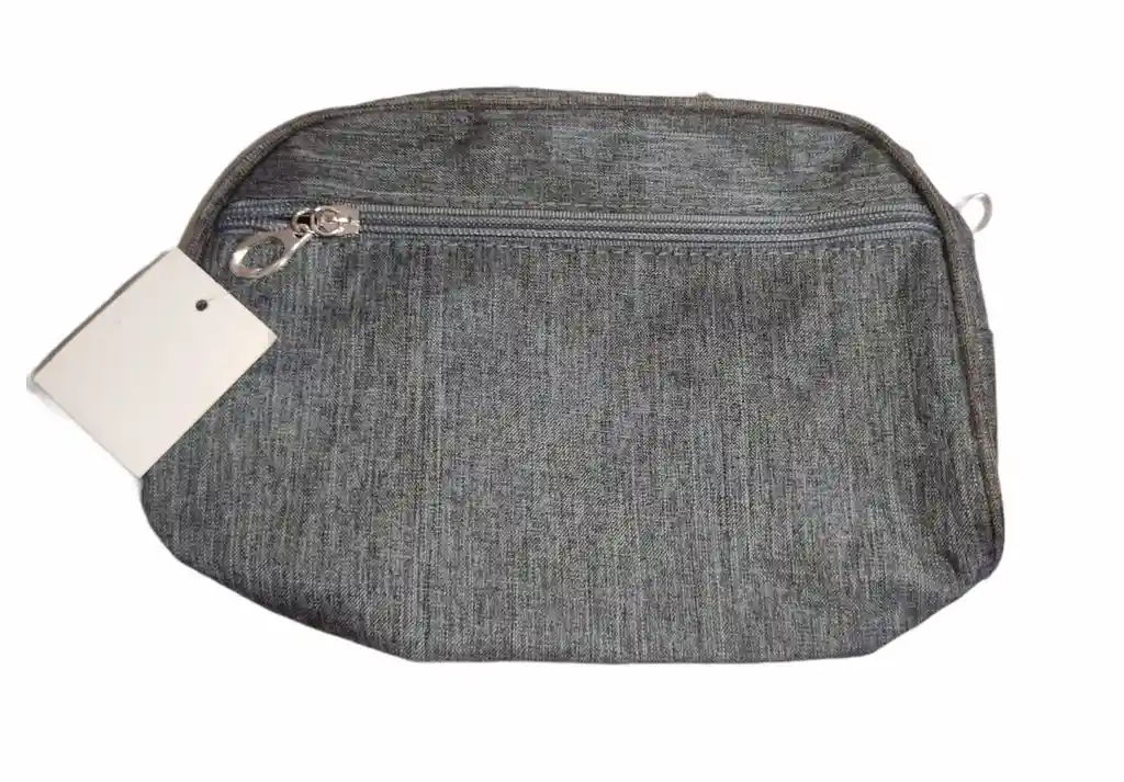 COSMETIQUERA SEMICIRCULAR GRANDE COLOR GRIS