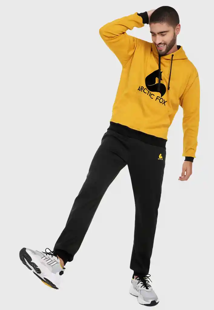 sudadera para Hombre Mostaza y Negro Arctic fox