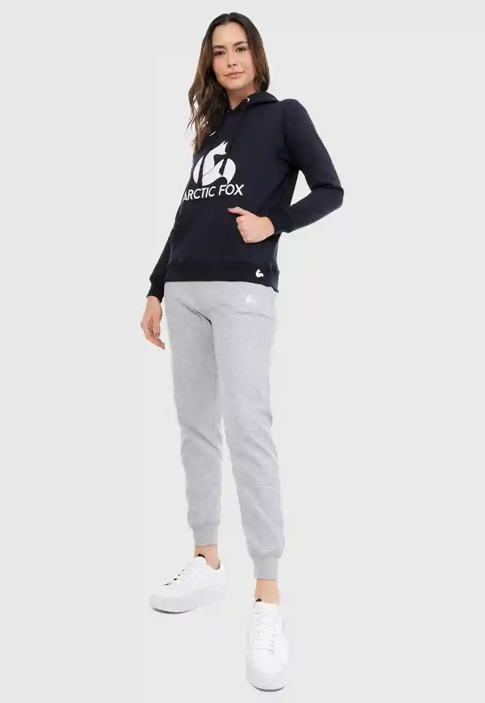 Sudadera para mujer conjunto hoodie azul gris jaspe