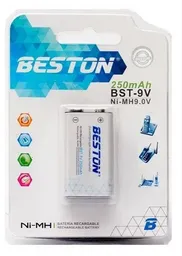 1 Pila Batería Cuadrada Beston Recargable 9v