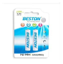 Pilas 2 Baterías Beston Aaa Recargable 1100 Mah Ni-mh (hr03)