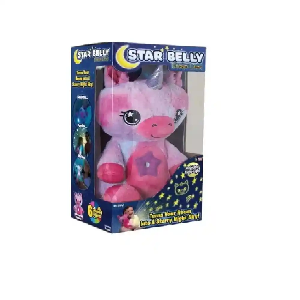 Peluche Luminoso Star Belly Proyector De Luces Unicornio