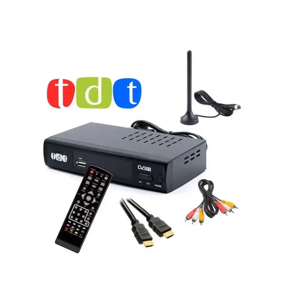 Tdt Decodificador Dv3T2 Hdmi Usb Rga Coaxial Tv Fm