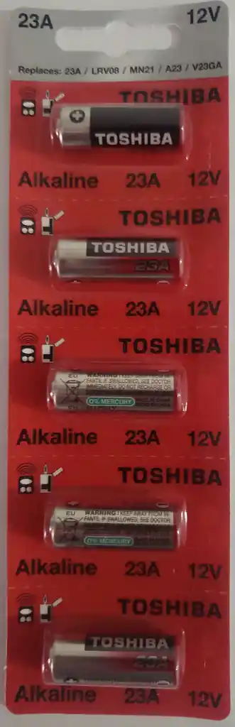 Toshiba Pila Batería Pack X 5 Und 23a 12v Alcalina
