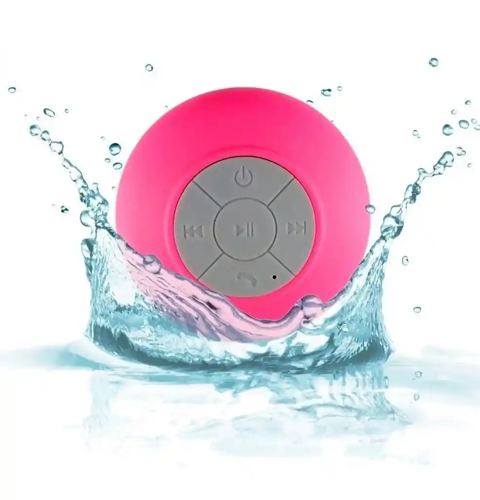 Parlante Bluetooth Para Ducha Rosado Resistente Al Agua.