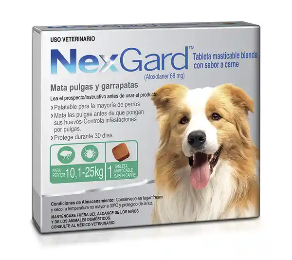 Nexgard Antiparasitario Para Perro de 10 a 25 Kg 1 Tableta