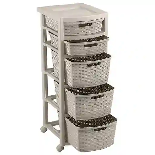 Rimax Cajonero 3G/2P Apariencia Rattan Taupe 9830