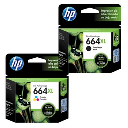 Hp Kit de Cartuchos de Tinta 664Xl Negro y Tricolor Original