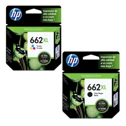 Hp Kit de Cartuchos de Tinta 662Xl Negro y Tricolor Original