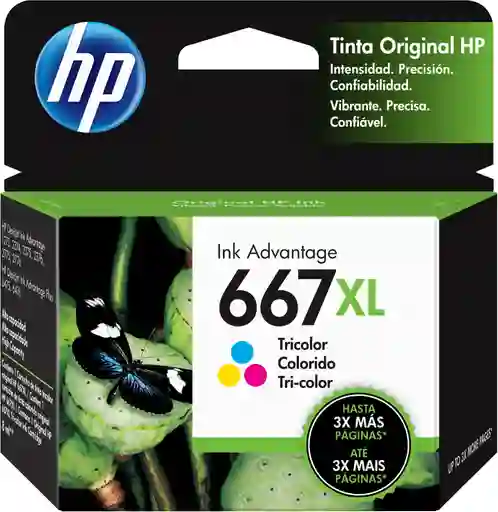 Cartucho De Tinta Hp 667xl Tricolor Original 3ym80al