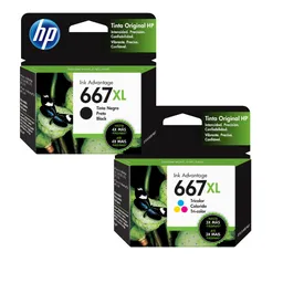 Hp Kit de Cartuchos de Tinta 667Xl Negro y Tricolor Original