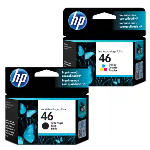 Hp Kit de Cartuchos de Tinta 46 Negro y Tricolor Original