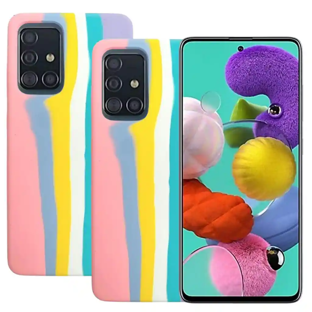 Samsung Estuche Silicone Case Arcoiris Para A51