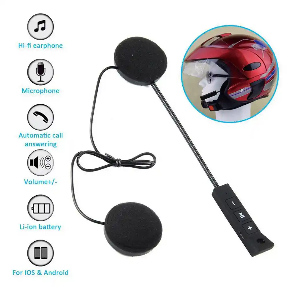 Auricular Bluetooth 5.0 Casco Moto Inalámbrico Microfono