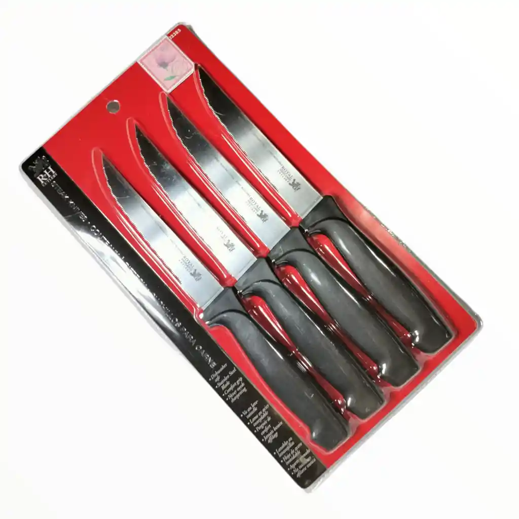 cuchillos para carne x 4 acero inoxidable