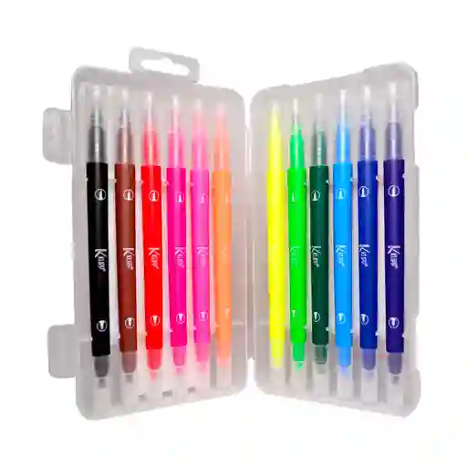 PLUMONES 2 EN 1 X12 COLORES