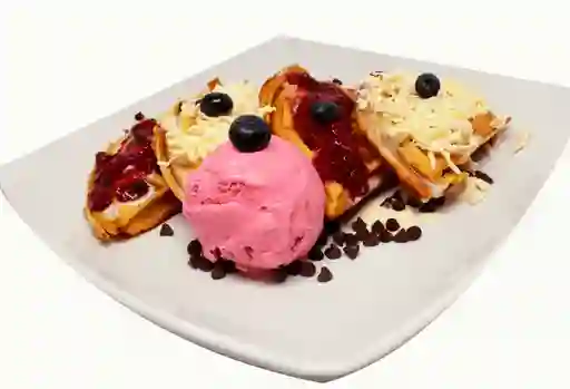 Waffle con Helado