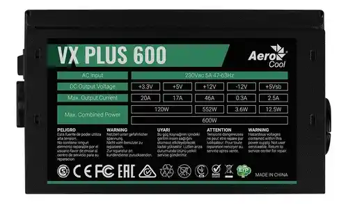 Fuente De Poder Aerocool Vx-600 Plus