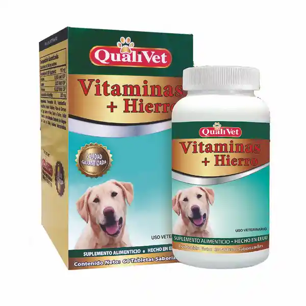 Qualivet Suplemento Vitaminas + Hierro x 60 Tableta